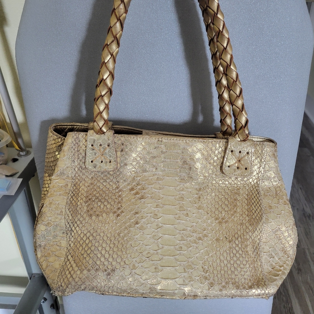 CARLOS FALCHI Vintage Genuine Leather Handbag. - Picture 2 of 13
